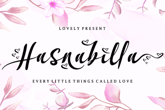 Hasnabilla Font: Romantic Script for Handmade Crafts