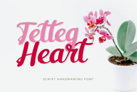 Tetteg Heart Font: Elegant Script for Modern Branding